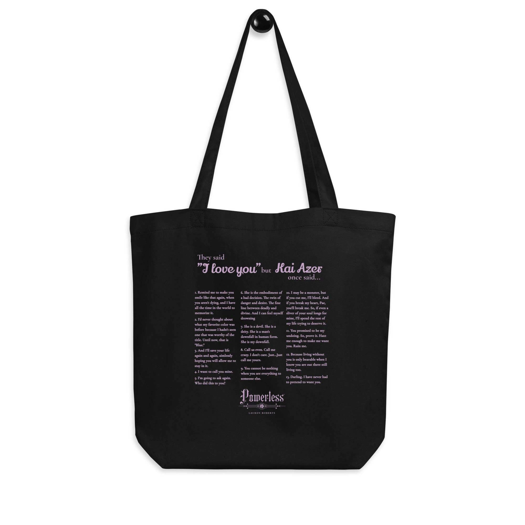 The Bean Workshop - Vente Tote bag – femme - Sac fourre-tout en sergé de coton biologique Kai Azer Book Quotes0