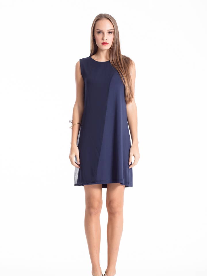 Sleeveless Sheer Detail Dress for wholesale by conquista