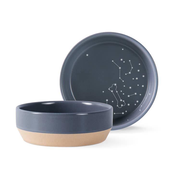 Celestial Med Stoneware Beveled Bowl for wholesale by Petshop by Fringe Studio