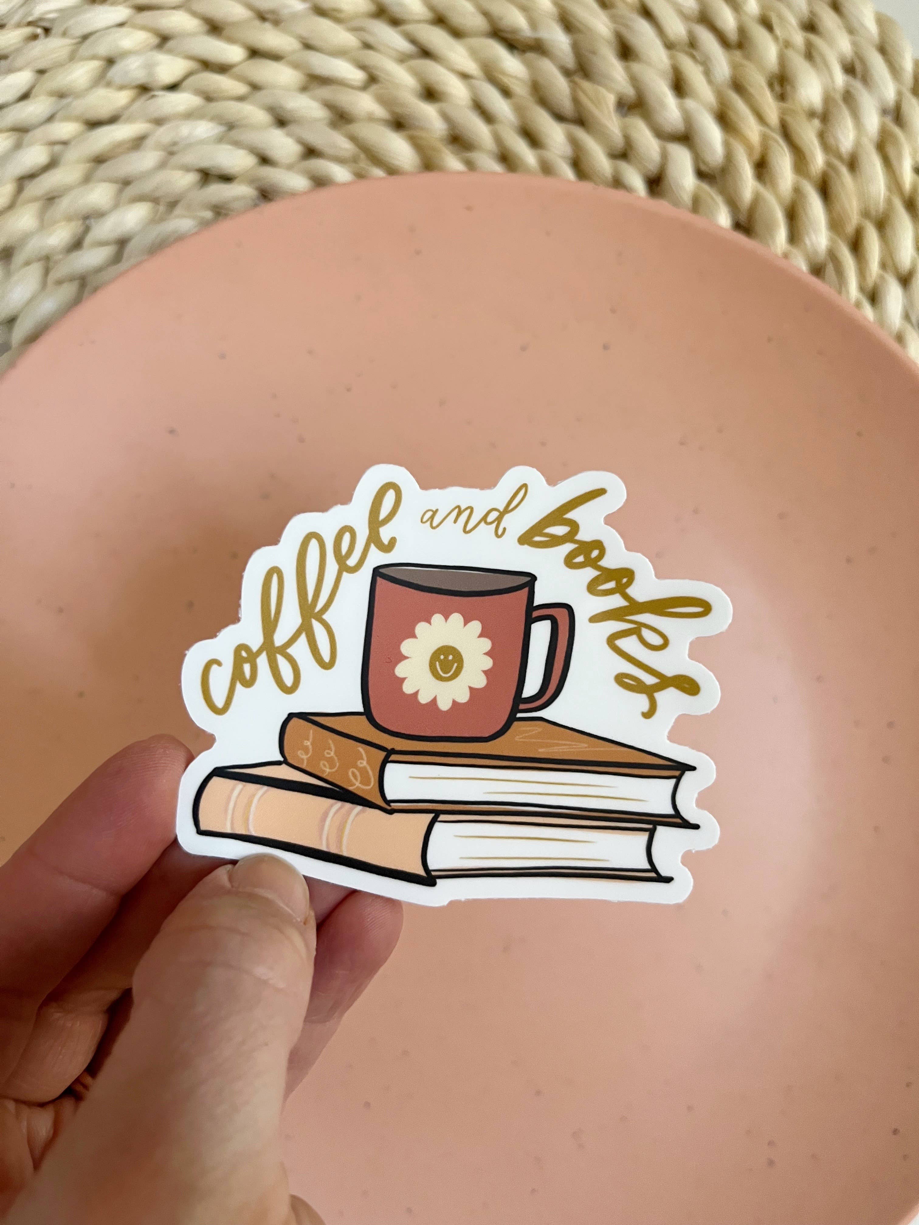 Prairie Letter Shop - Wholesale Sticker - Coffee & Books Sticker | Teacher Gift Librarian Bookworm