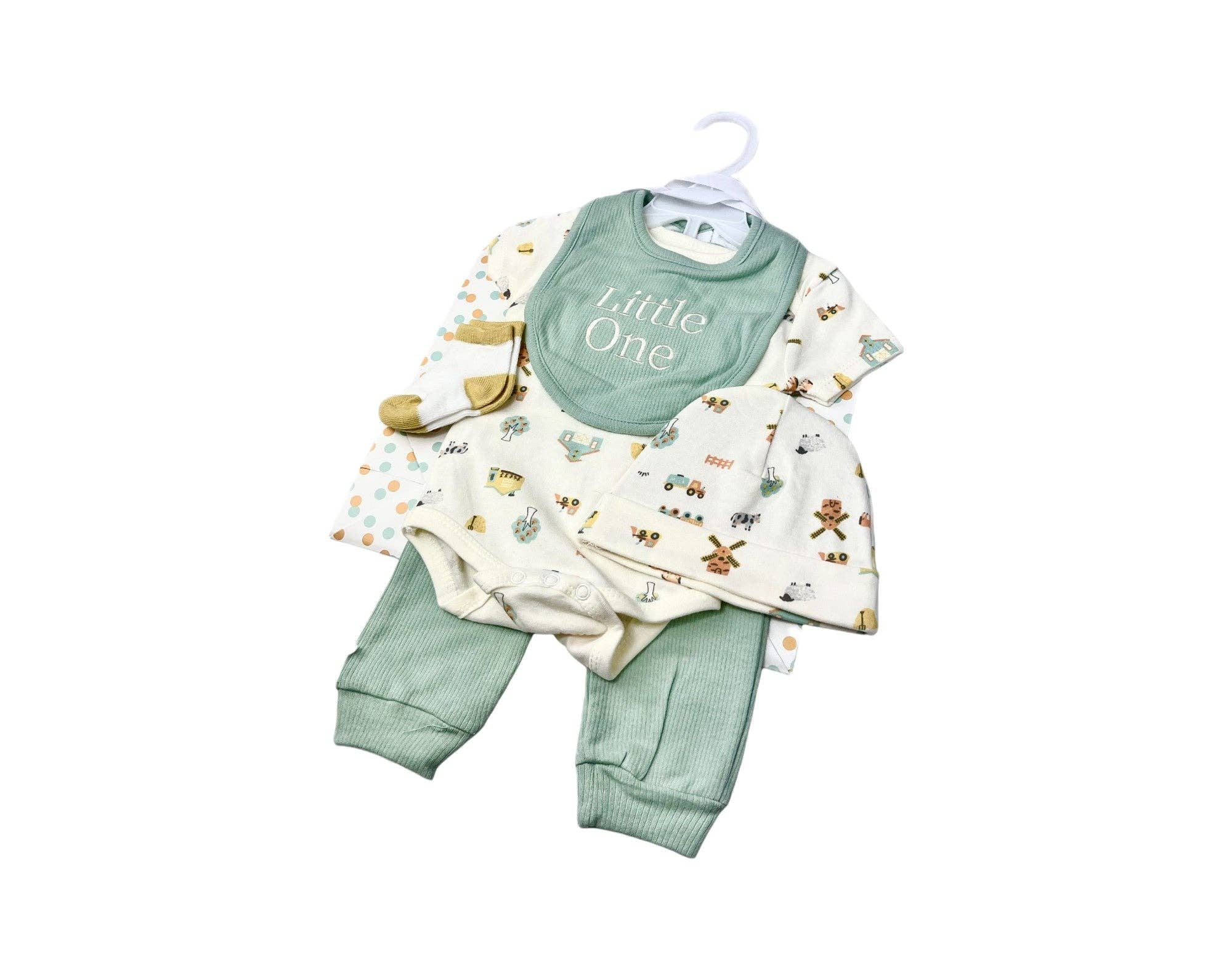 VewoTex - Wholesale Clothing Set - Baby - Baby Starter Set » Gift Set with Bodysuit, Pants, Bib, Socks & Hat » Gift Idea for Baby Shower » Baby Gift Set for the Baby Shower4