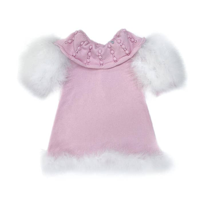 Ella Pink Fjer Kjole for engroshandel hos Petite Maison Kids