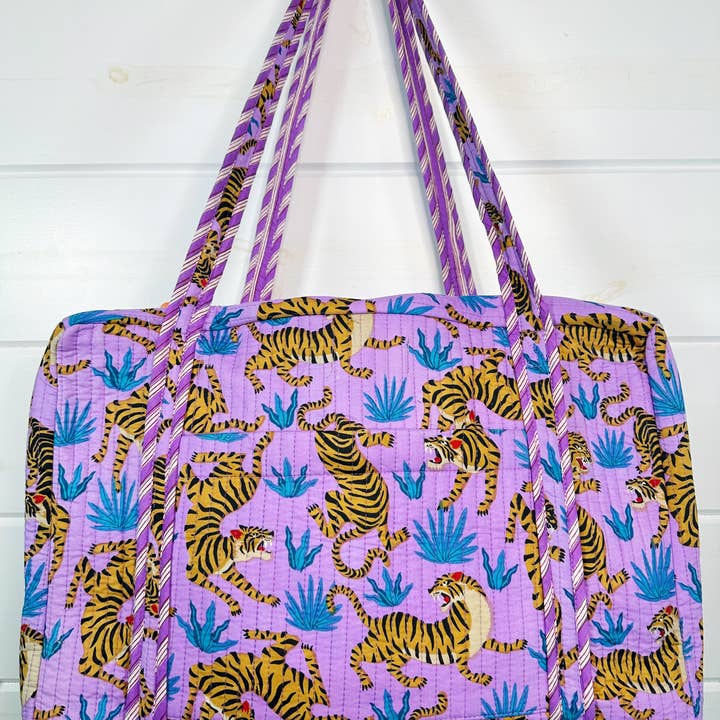 Folklore Couture - Wholesale Weekender Bag - Women's - Quilted Duffle Bag | Weekender Travel Overnight Bag | Tigers1