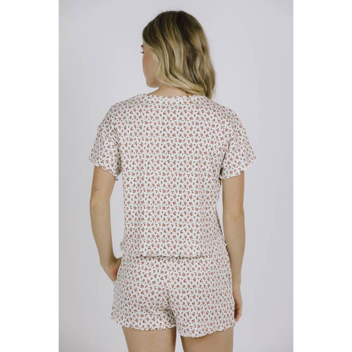 IVORY RED GREEN BTP1839- DITSY FLORAL LOUNGE SET for wholesale on Faire
