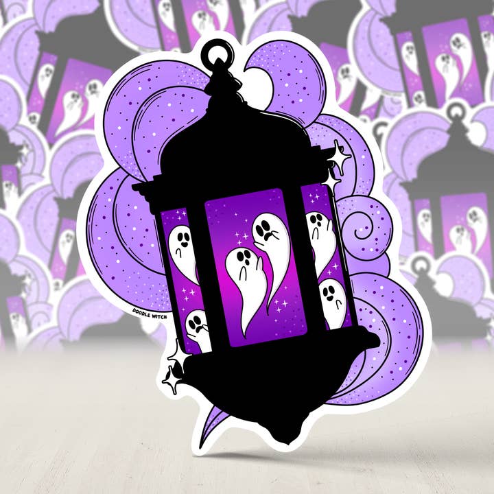 Ghost Lantern Sticker, Halloween Stickers for wholesale by DoodleWitch