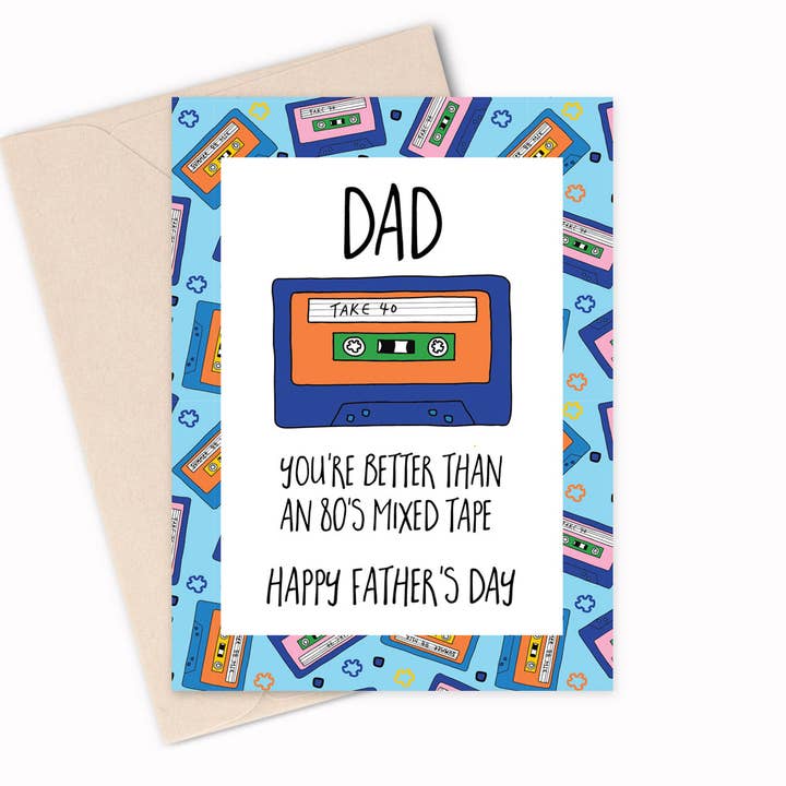 DAD - Sei meglio di un mixtape degli anni '80 - Happy Father' per la vendita all'ingrosso da parte di Elise Gow Designs