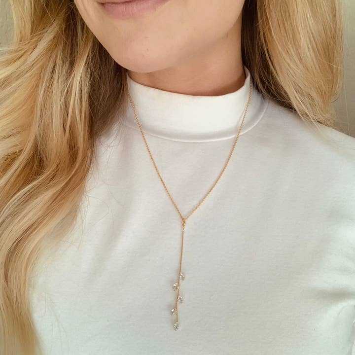 SALT by Sarah Curtis - Wholesale Y-Neck/Lariat Necklace - GRACIE LARIAT NECKLACE | gold | dainty vine necklace | chic