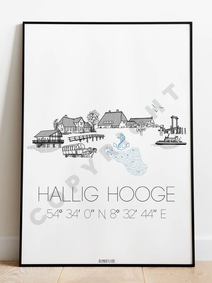 PRINT - SKYLINE HALLIG HOOGE für den Großhandel von HEIMARTLIEBE®
