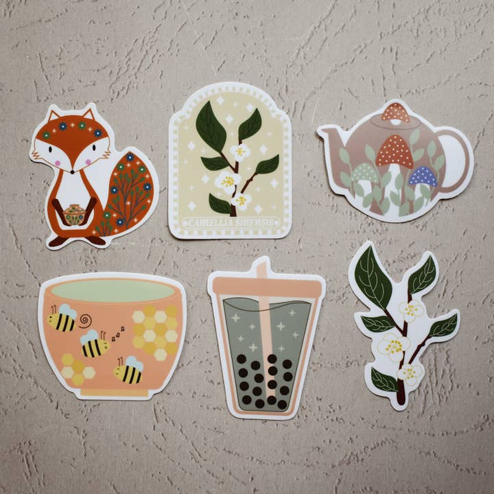 Aufkleberpaket für Teeliebhaber für den Großhandel von Tea Thoughts