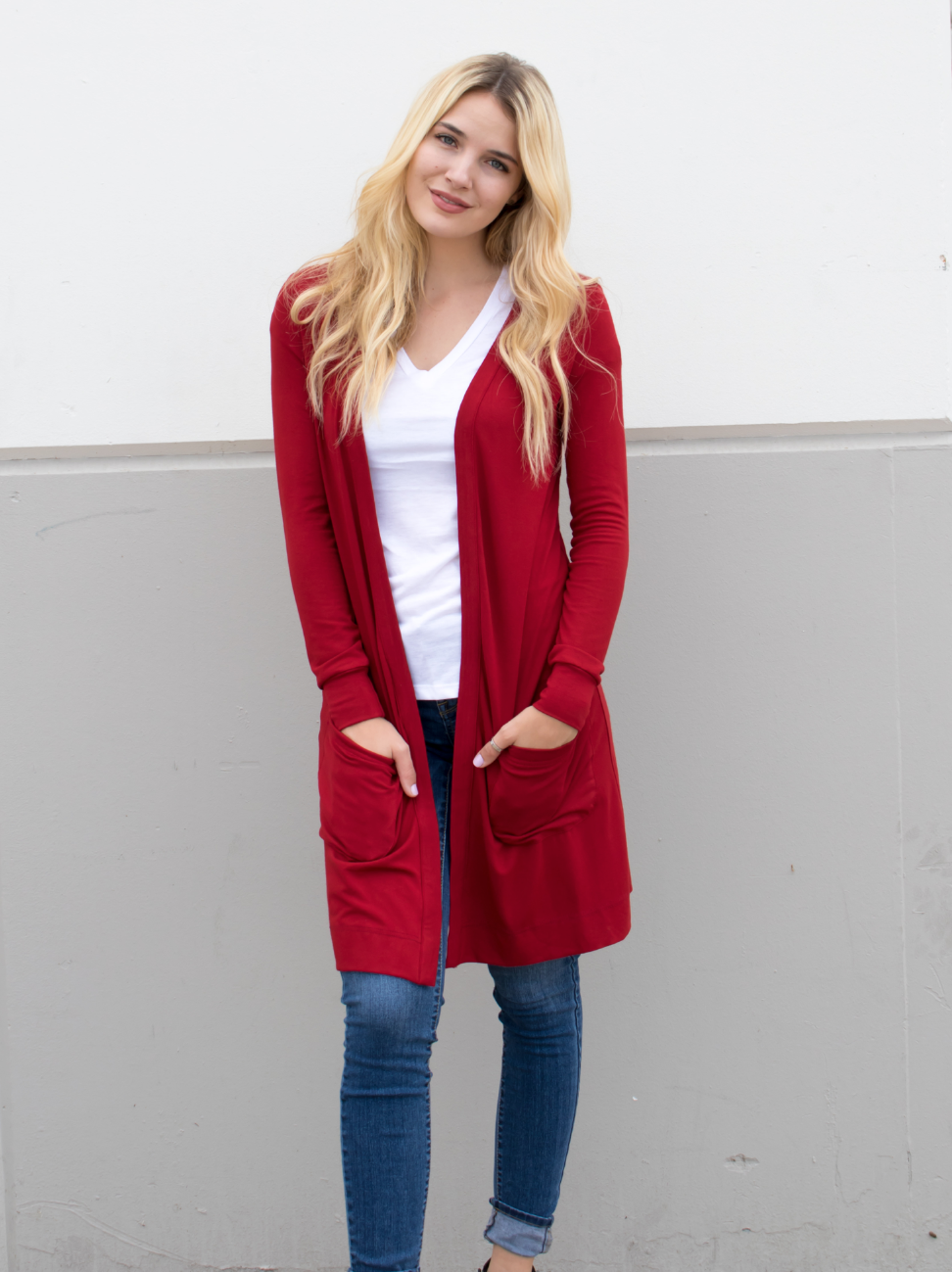 Tickled Teal - Wholesale Cardigan - Women's - Long Pocket Cardigan11