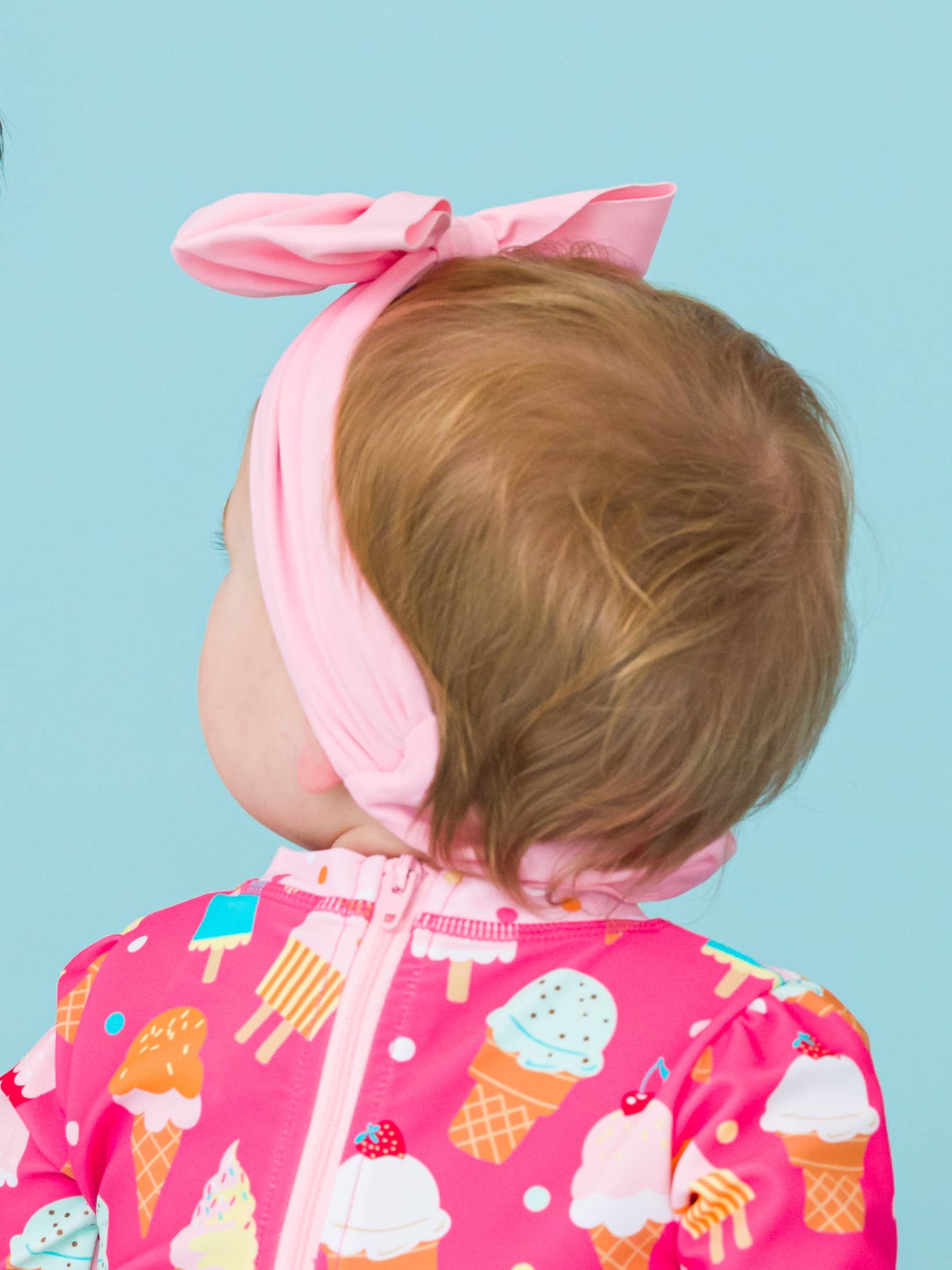 RuffleButts + RuggedButts - Wholesale Fashion Headband - Kids - Girls Pink Swim + Active Bow Headband2