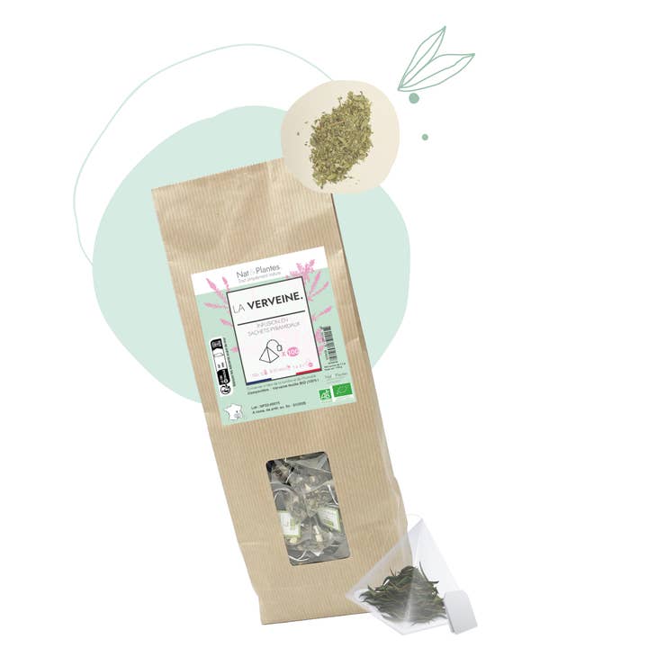 Organische citroenverbena piramidezakjes x 100 in bulk voor wholesale door Nat&Plantes