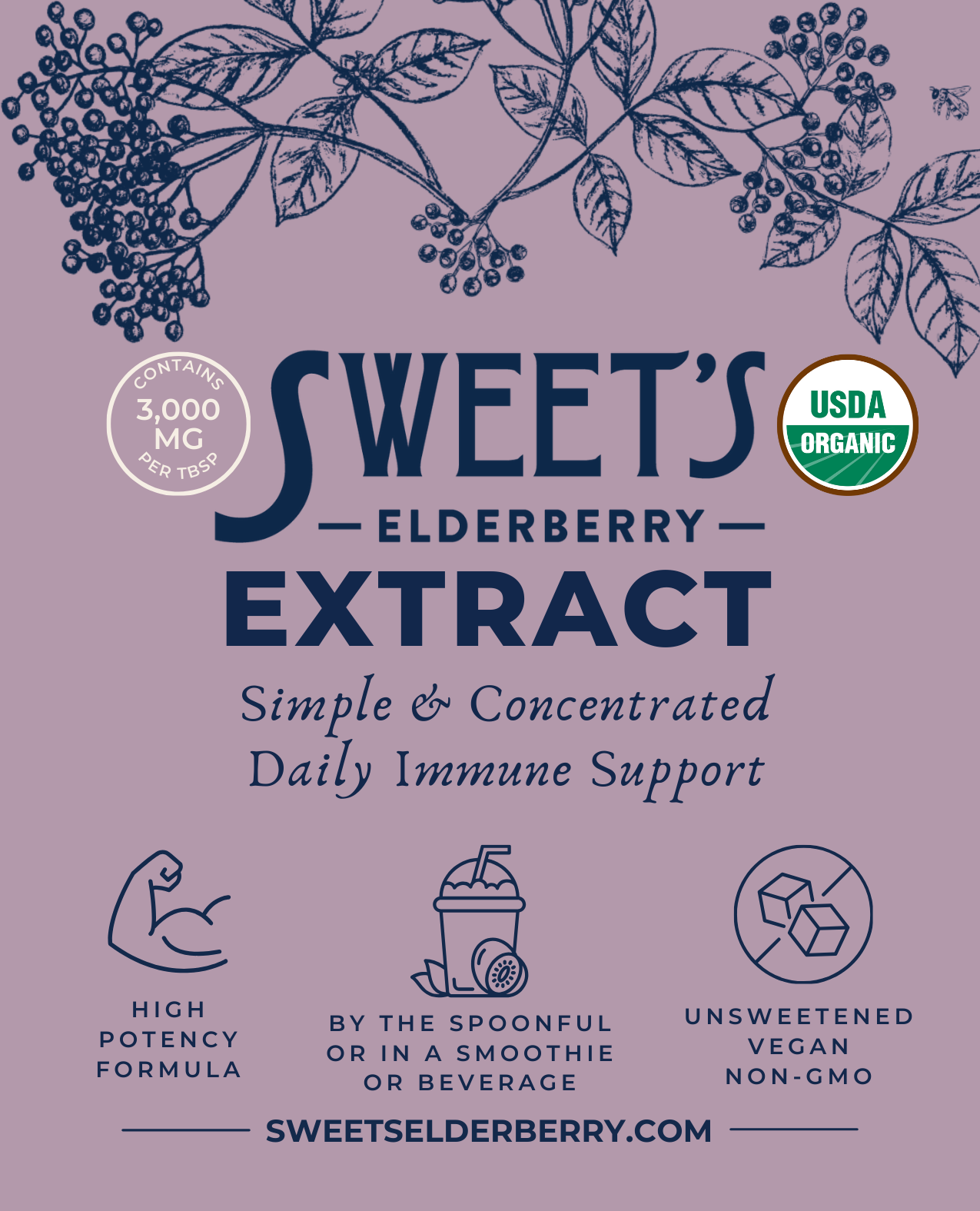 Sweet's Elderberry - Wholesale Oral Supplement/Vitamin - Elderberry Extract - 8 oz | Unsweetened3