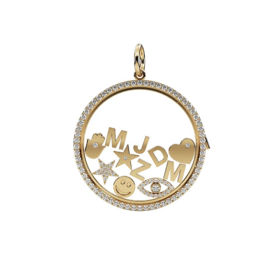 LB Beadz - Wholesale Locket Necklace - Small Floating Pave Charm Locket4