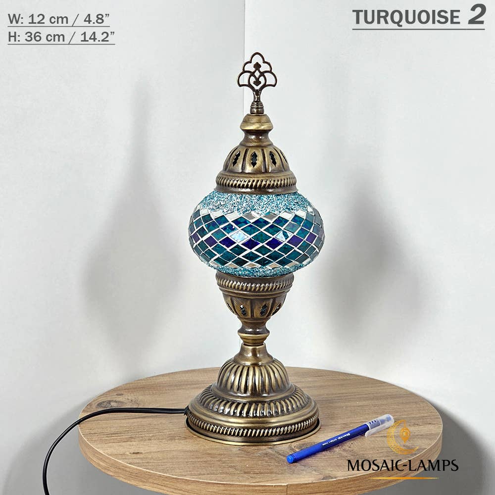 Mosaic Lamps - Vendita all'ingrosso Lampada da scrivania/d'accento - Lampada da tavolo turca a mosaico media con globo, artigianale, disponibile in 10+ colori41