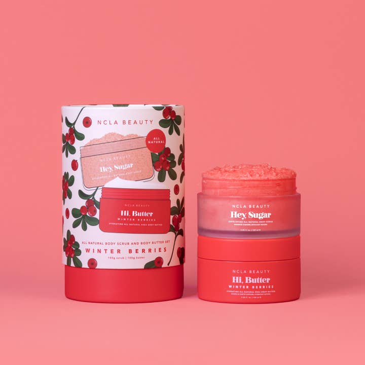 NCLA Beauty - Wholesale Body Scrub/Exfoliant - Winter Berries Body Scrub + Body Butter Holiday Gift Set