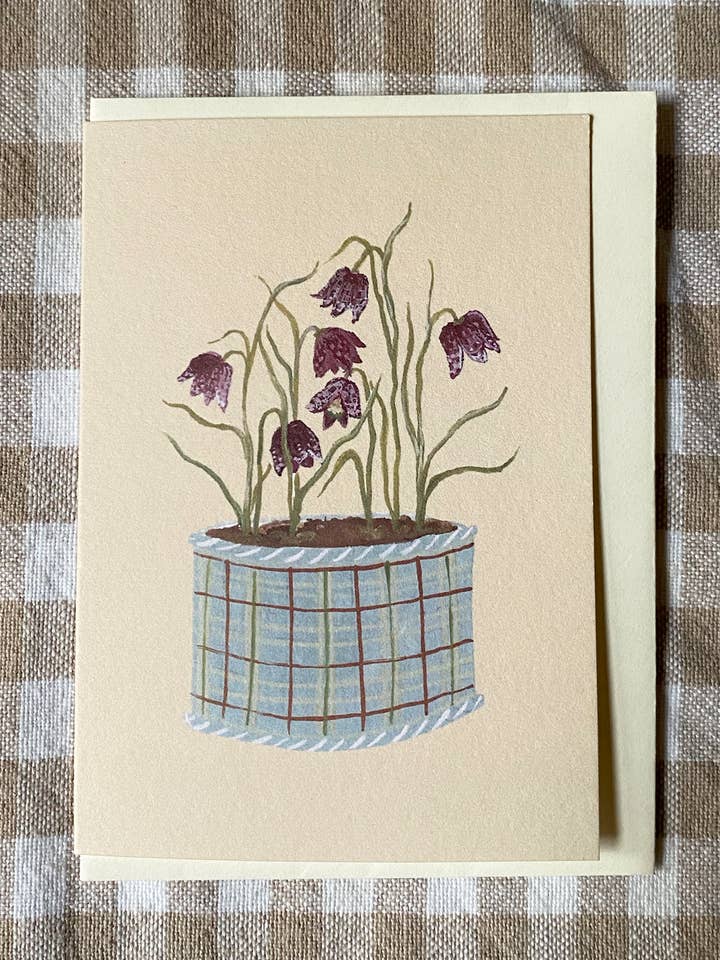 Dancing Snakes Head Mini Card for wholesale by Harriet Watson