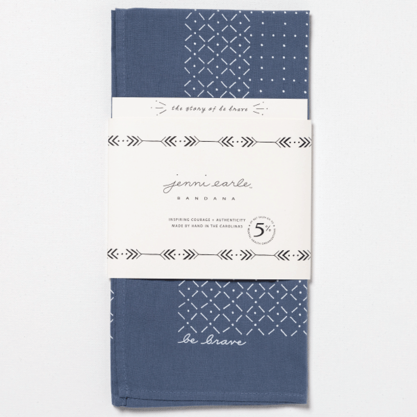 Jenni Earle - Wholesale Bandana - Unisex - “Be Brave” Heritage Bandana – Ethically Made in USA4
