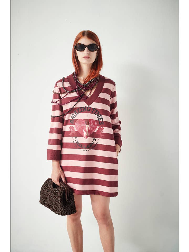 Chill&Buy - Wholesale Dress - Women's - Fairy Woman Dress Stripes Amazing Dots1