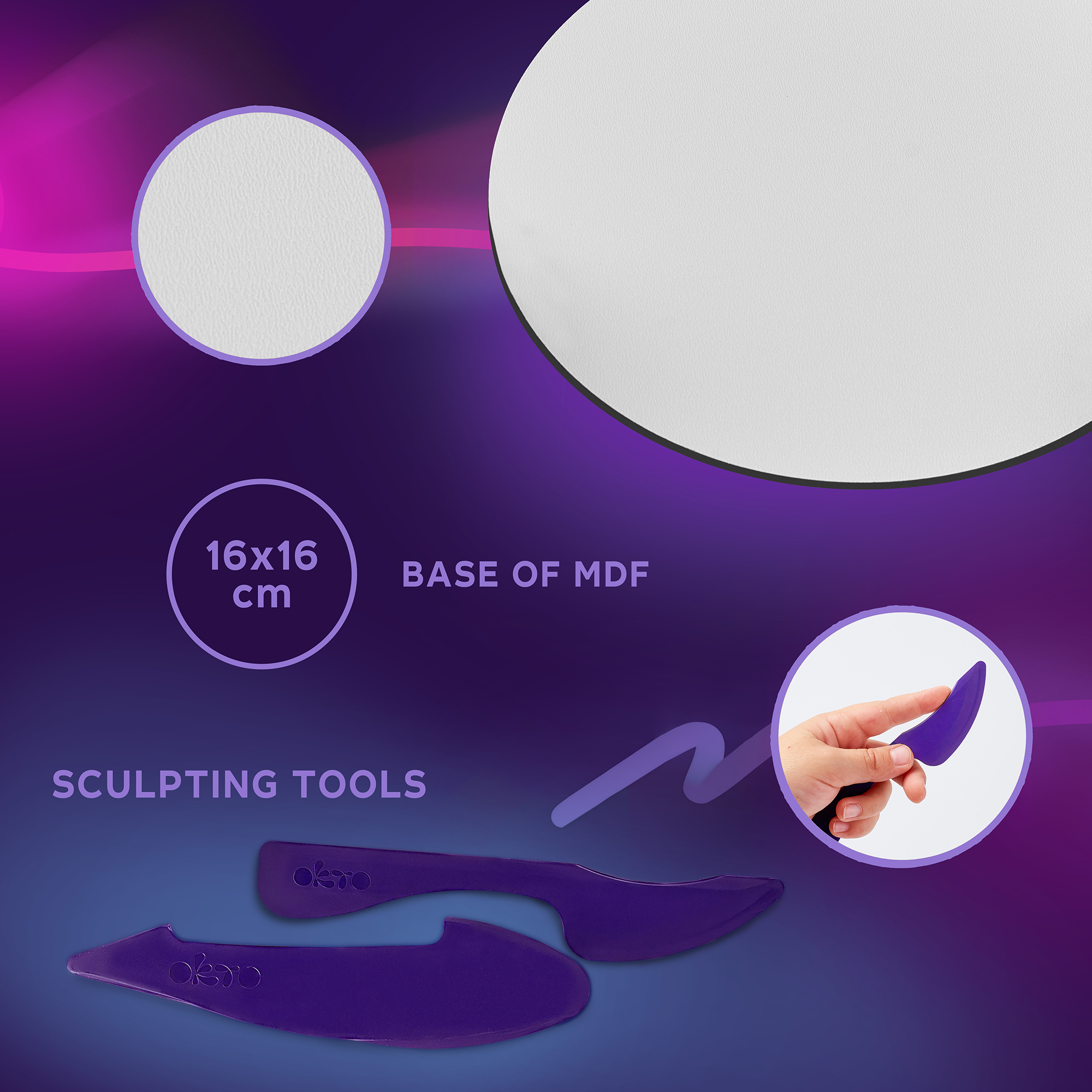 Fainotoys – Kit de artesanato DIY por atacado – Kit de Pintura 3D com Argila de Secagem ao Ar OKTO – Cacatua 3D (29 x 29 cm)3