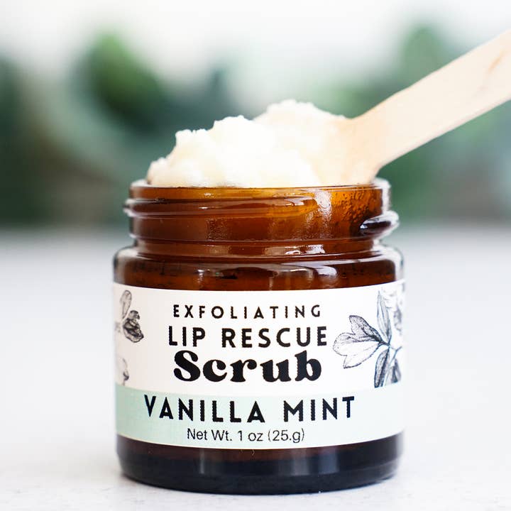 The Little Flower Soap Co - Wholesale Lip Scrub/Polish - Lip Rescue Exfoliating Sugar Scrub 1oz Jar - Vanilla Mint