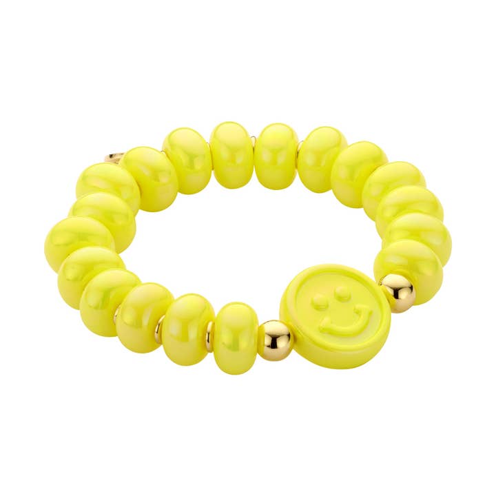 Smiley armbånd med forgyldte frøperler og farverige perler for engroshandel hos Sansira Jewelry