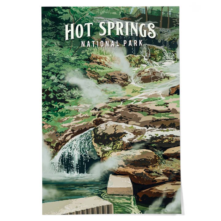 GICLEE PRINT Hot Springs National Park Painterly for wholesale by Lantern Press