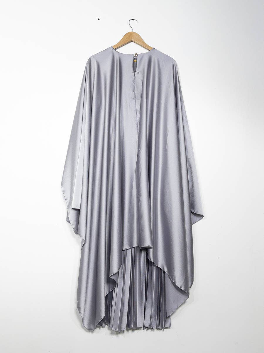 IDEAL OUTFIT - Vente Robe – femme - Abaya fluide plissée avec cape intégrée en satin ref:Y10224