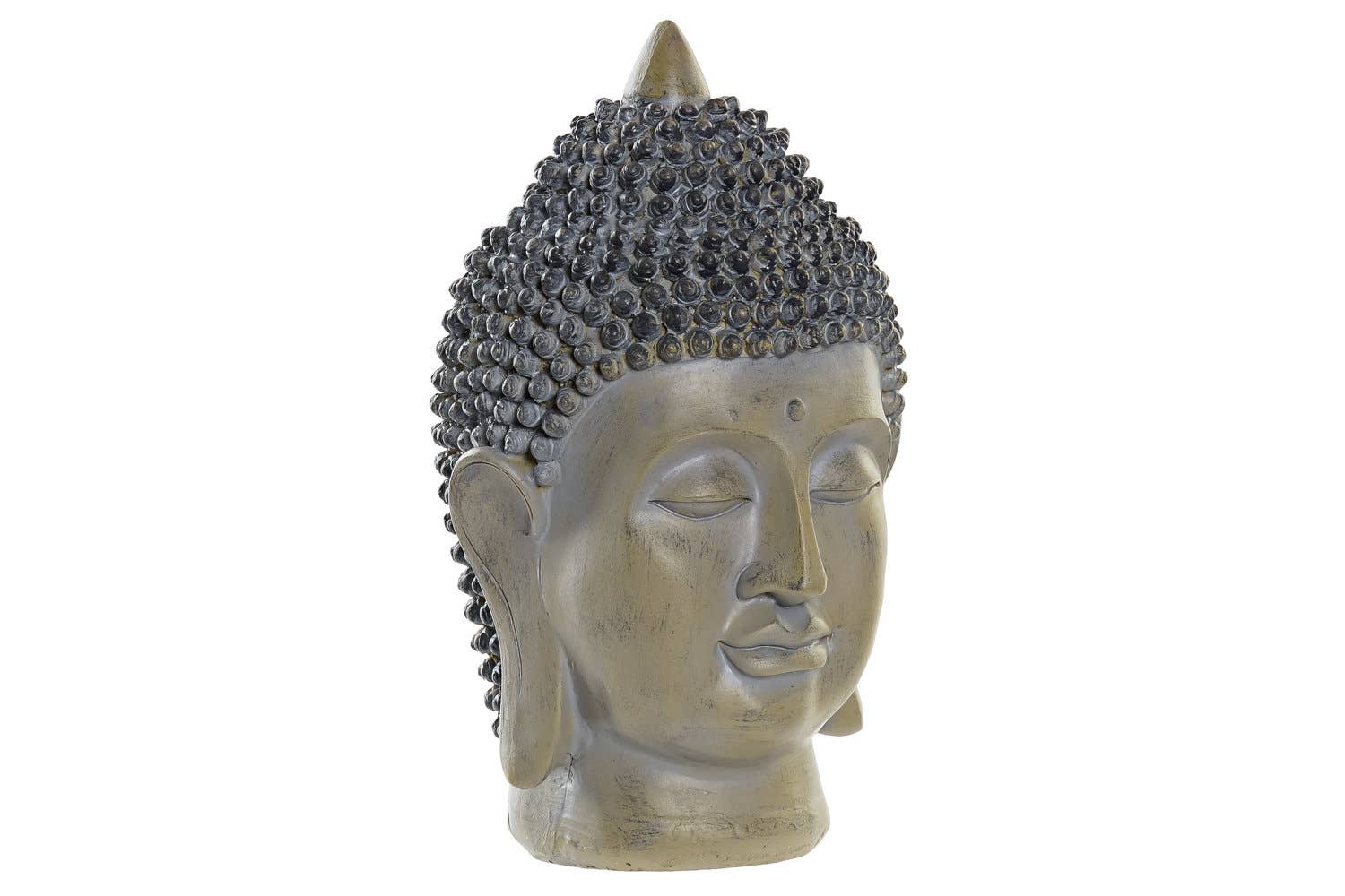 color dorado y negro Garden of Arts Figura decorativa de Buda diseño de cabeza de Buda