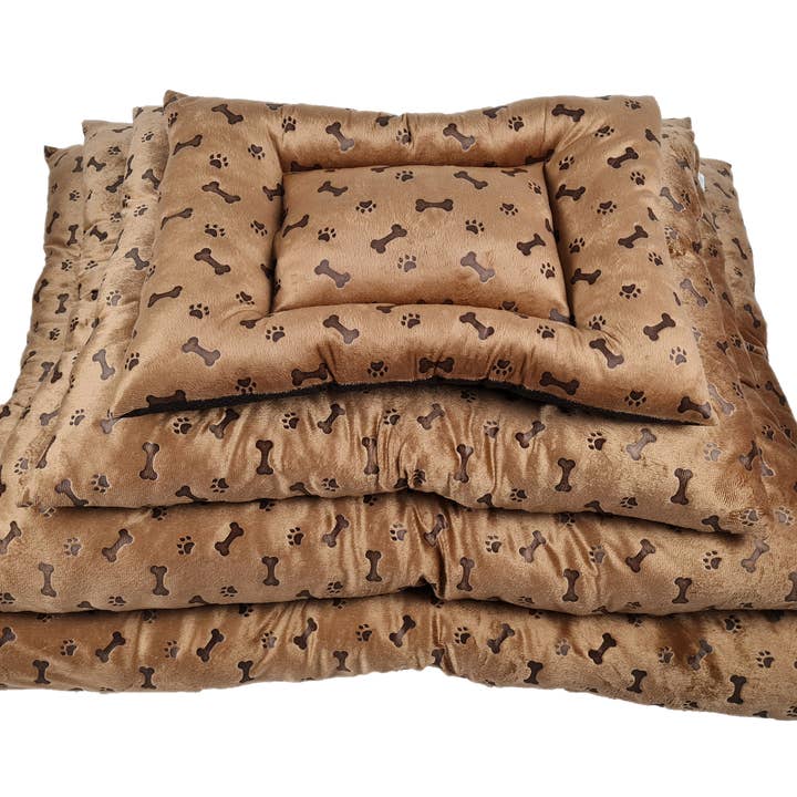 marron Lot de 4 matelas pour chien en microfibre couleur marron en vente sur Faire1