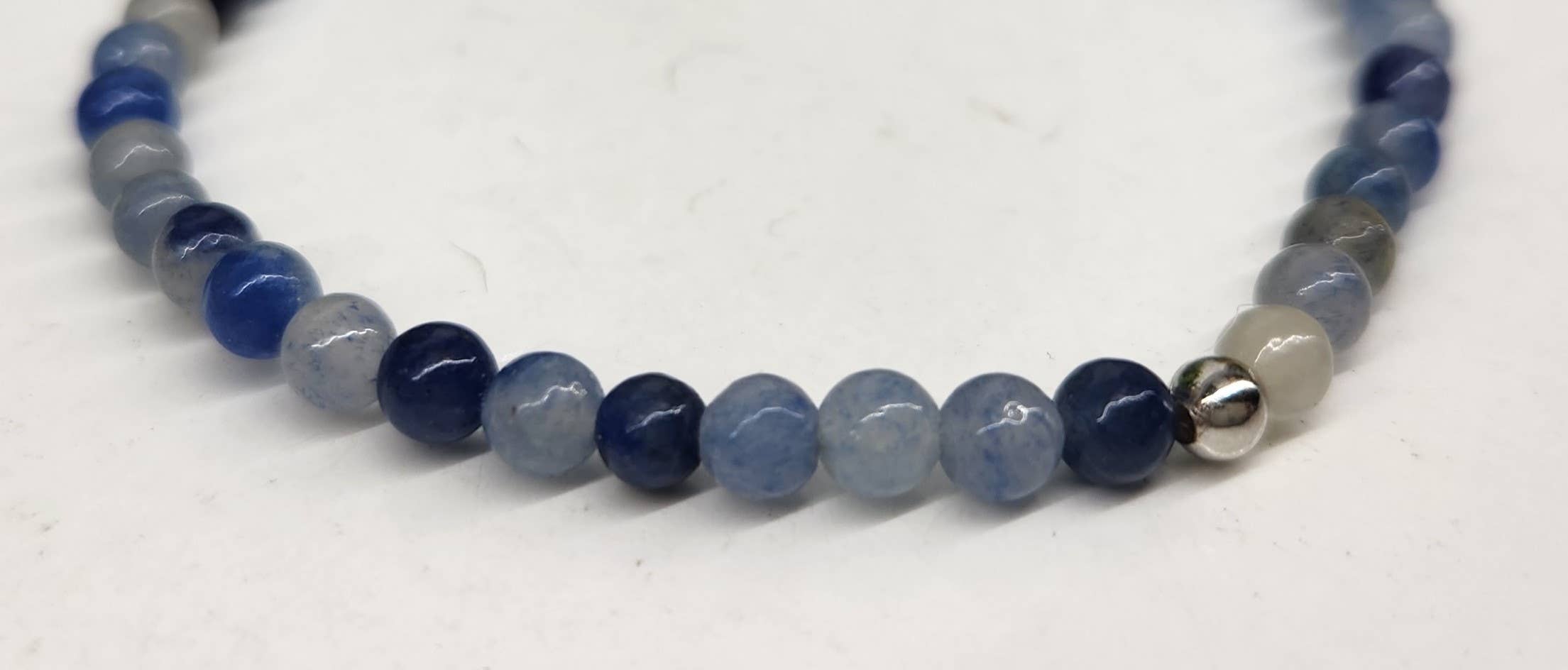 Meraki Gemstones - Wholesale Beaded Bracelet - Blue Aventurine Stretchable Bracelet 4MM Beads - 7.5" Long2