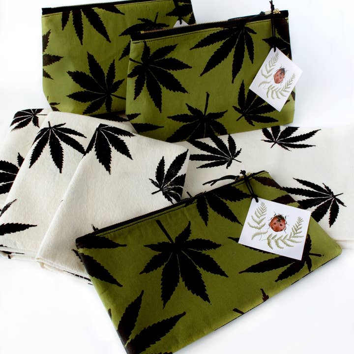 Leaf Flat Pouch for wholesale by Jess Vartanian Illustration & Design