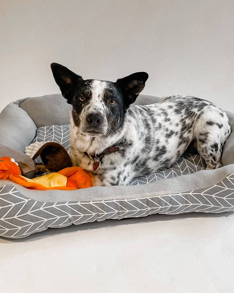 PAWZ - Wholesale Pet Bed - Dog - Grey Herringbone Cuddler Pet Bed3