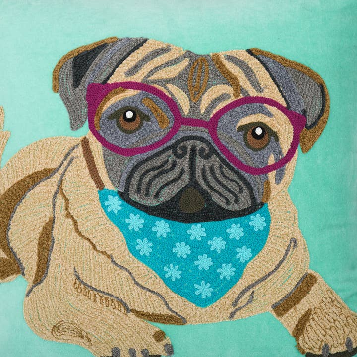 Karma Living – wholesale Dekorativ kudde – 2ABCC231768_AQWN Set/2 PUG HUNDKUDDE 18x182