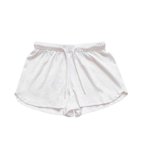 Calções Brancos Canelados A18 por atacado de Little Olin