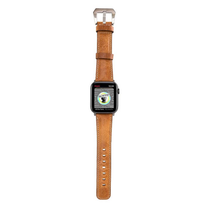 Pulseira para Apple Watch de couro genuíno marrom Norwich Elite por atacado de Bomonti