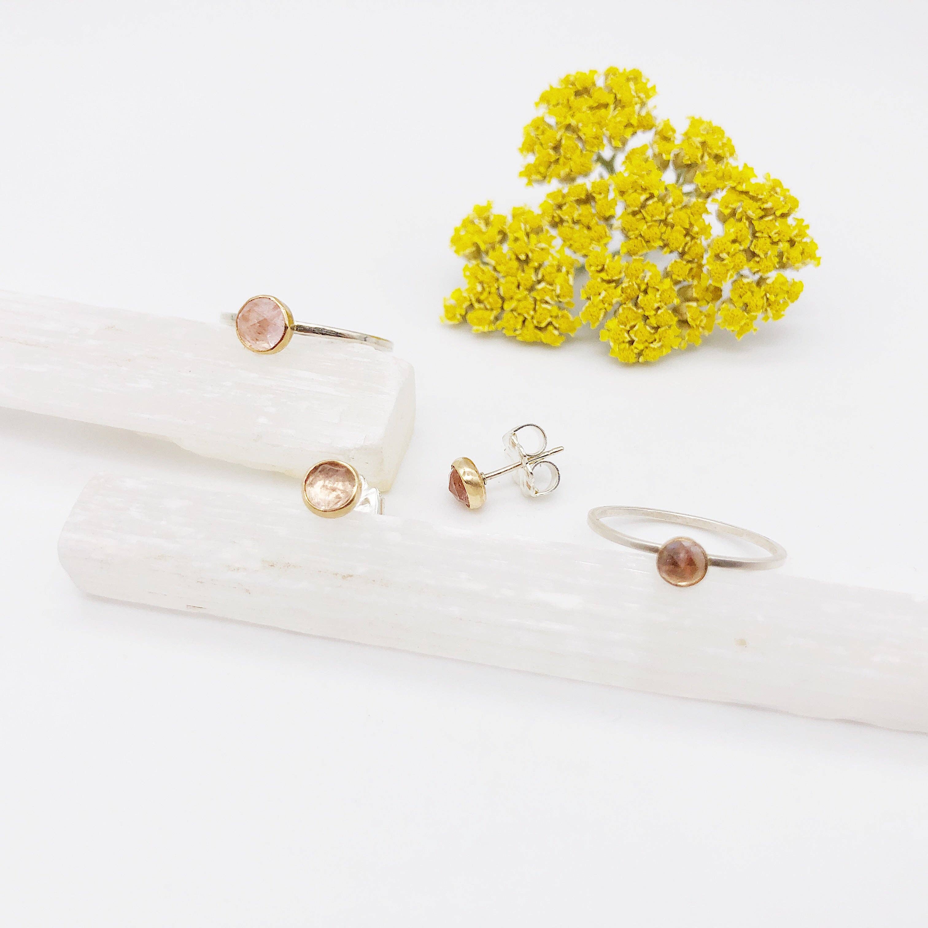 Rustic Souls – Großhandel Einzelstein-/Solitär-Ring – Morganit Stapelringe4