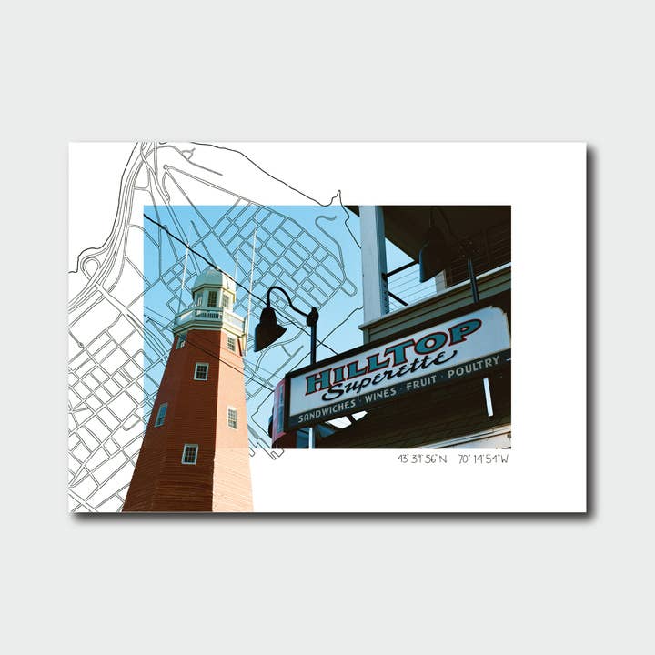 Tower on Hilltop Map Print for wholesale by Abby Clark Creative