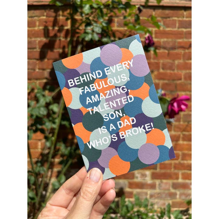 Behind Every Fabulous, Amazing, Talented Son Card for wholesale by Popsy & Plum