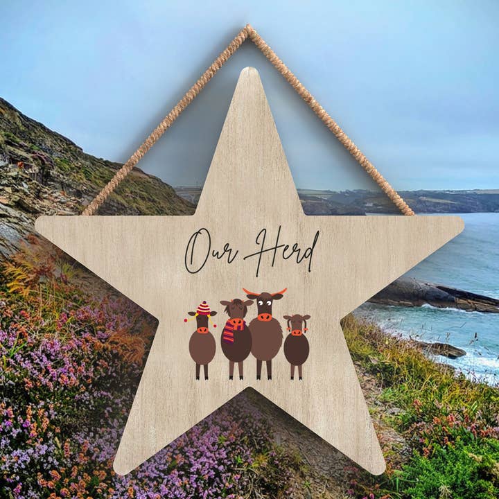 Our Herd Cute Animal Theme Wooden Hanging Plaque for wholesale by Vivid Squid Wholesale