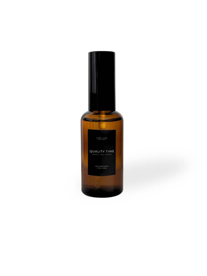 Qualitätszeit Auto Lufterfrischer | Tabak + Eiche + Karamell - Lagerfeuer Auto Lufterfrischer | Weihrauch + Oud + Leder - 50ml Bernsteinflasche für den Großhandel von Chè Lux Boutique