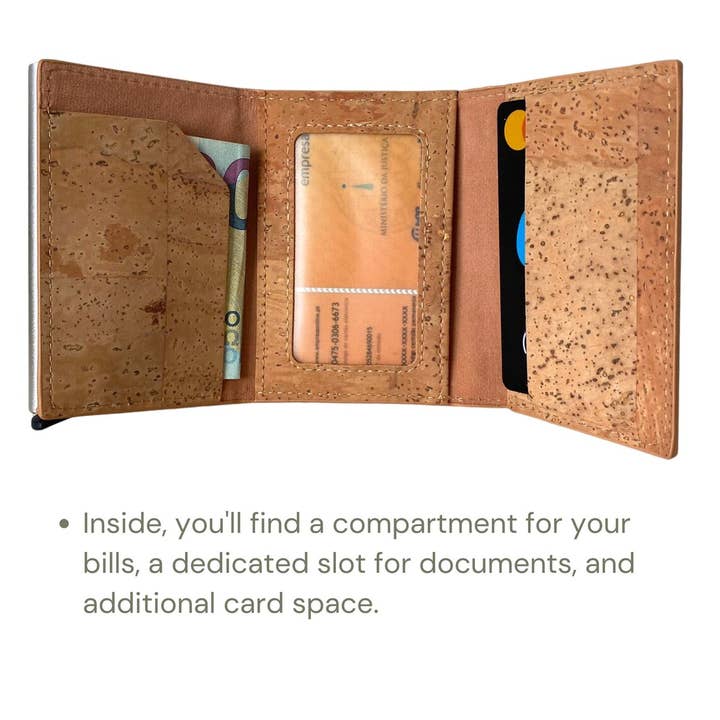 Grow From Nature - Wholesale Wallet - Unisex - Vegan Cork Wallet with Metallic Card Holder7