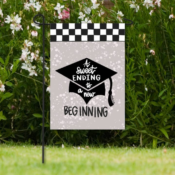 Baxter & Me - Wholesale Flag - Graduation New Beginning Garden Flag