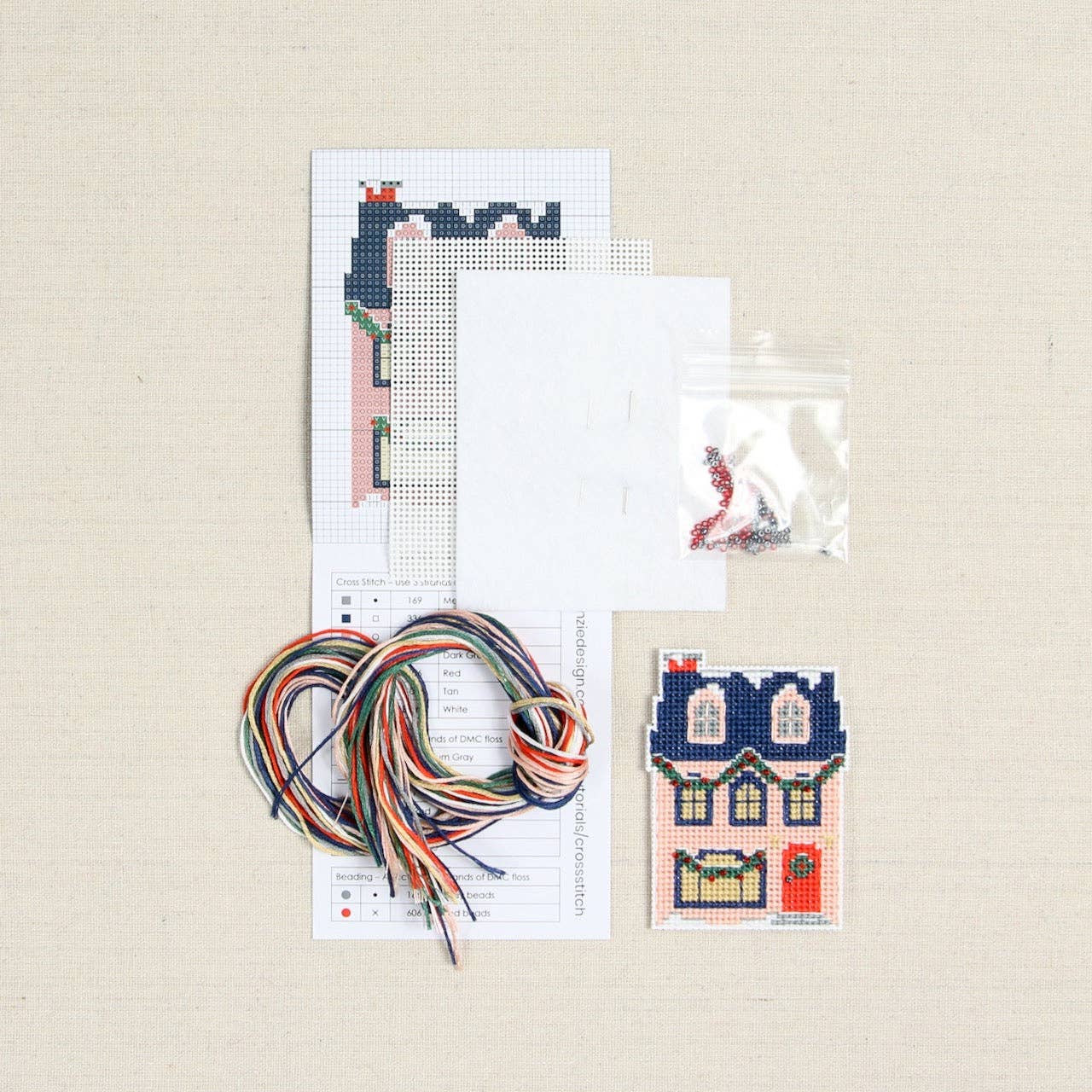 Benzie Design – wholesale DIY craft kit – Holiday Homes Cottage Cross Stitch Kit2