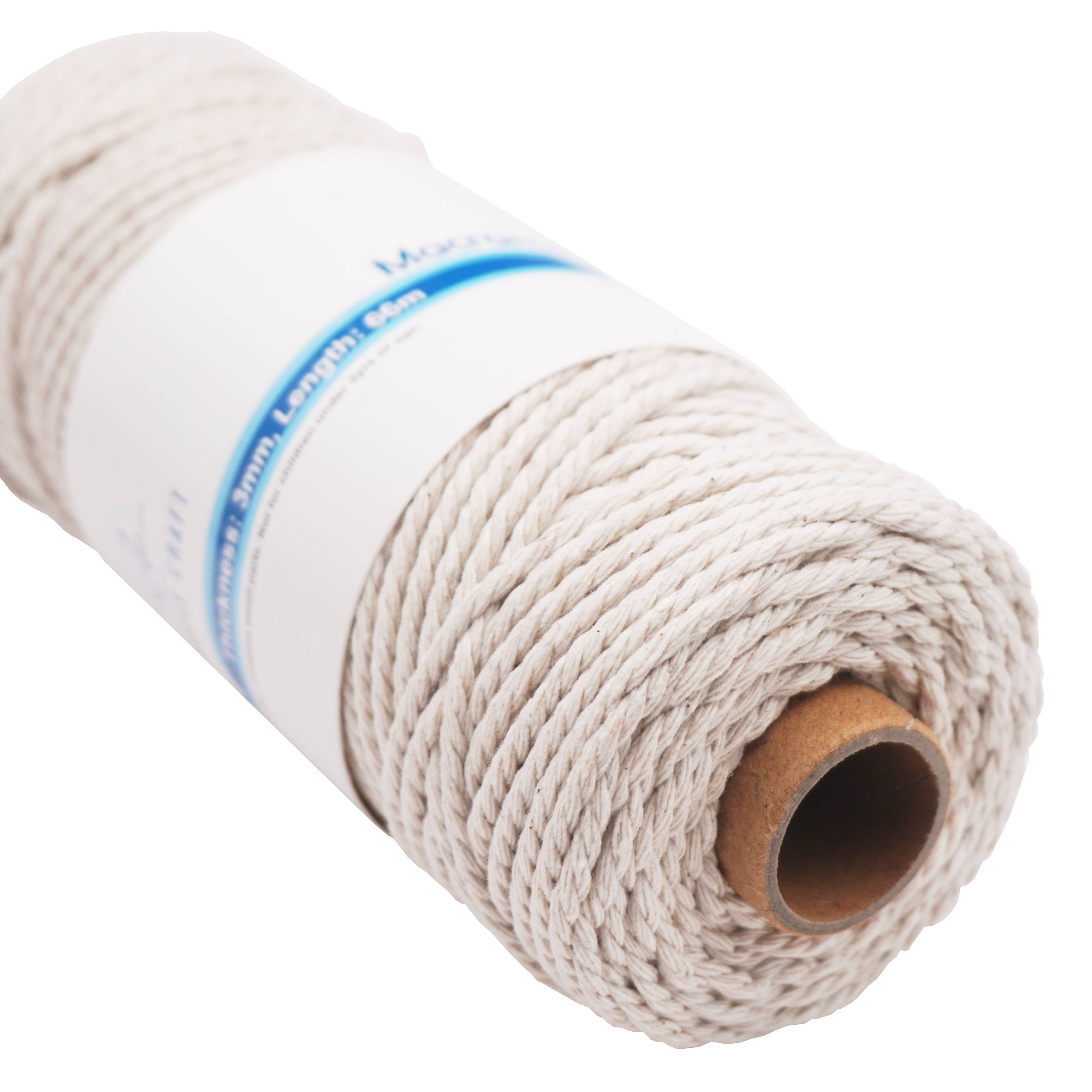 Angels Craft - Vente Matériels de bricolage - Corde en macramé beige naturel, 66 m, 1 pièce1