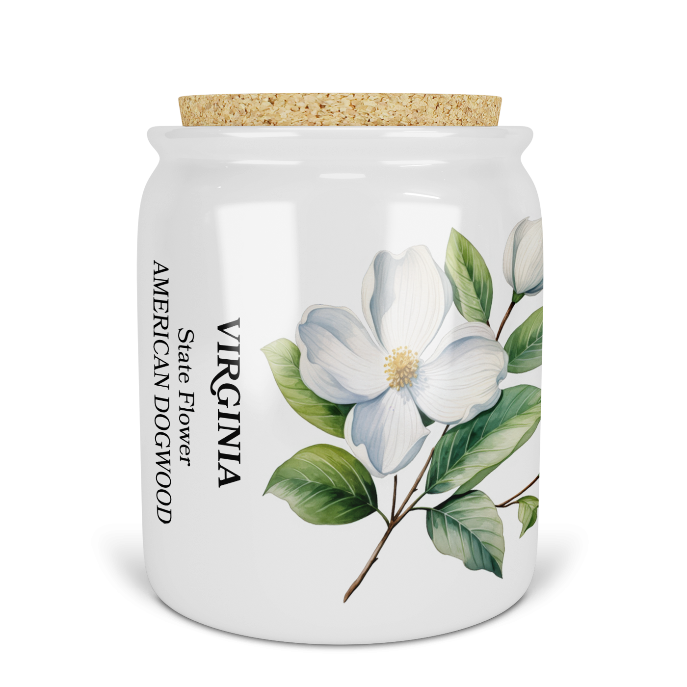 MCSouvenir & Gift | Maryland China - Wholesale Cookie Jar - Virginia State Flower | American Dogwood Jars2