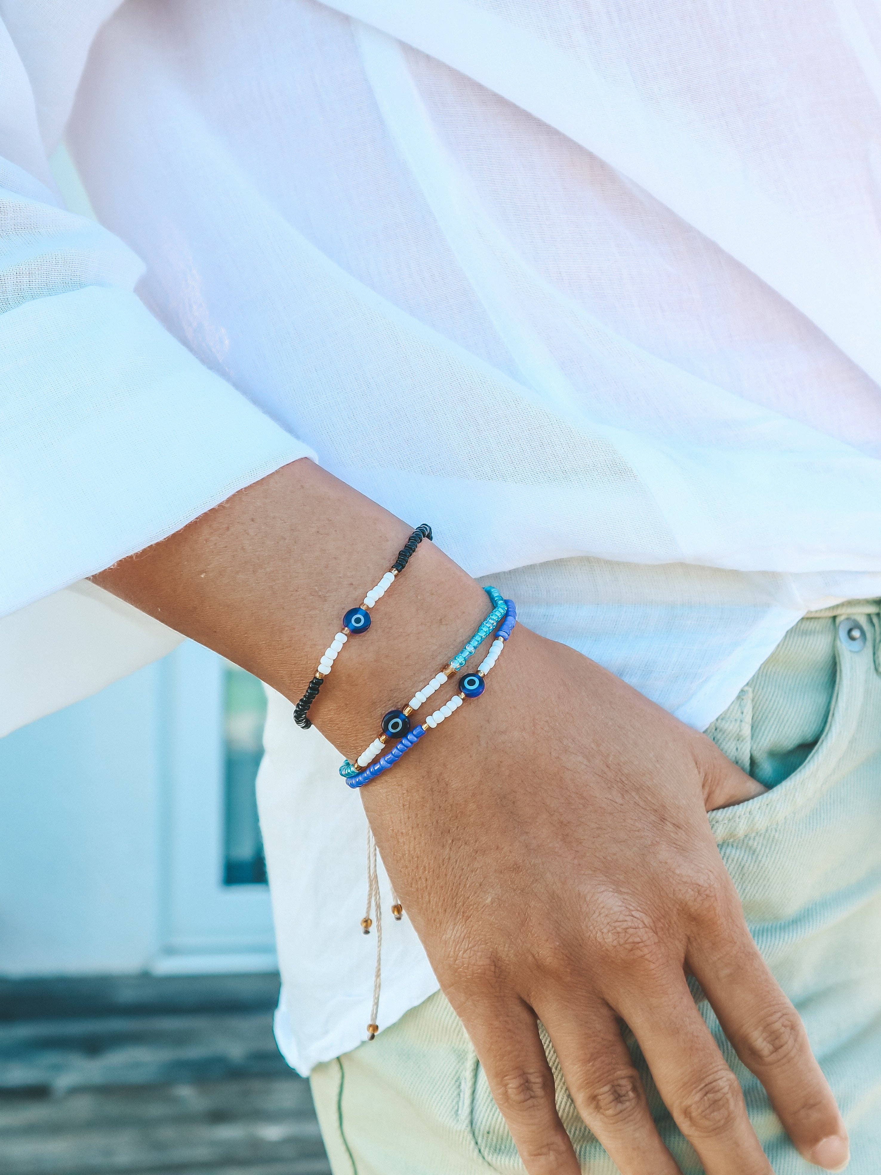 Bali Soul - Venta al por mayor Pulsera de cuentas - Pulsera de cuentas de semillas con ojo turco de Ubud4