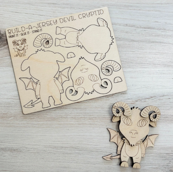 Reclaimed Woodworks Home Decor – wholesale DIY-pysselkit – Gör-det-själv Jersey Devil Kryptid Magnet Kit MYTISKA VARELSER-SIFI1