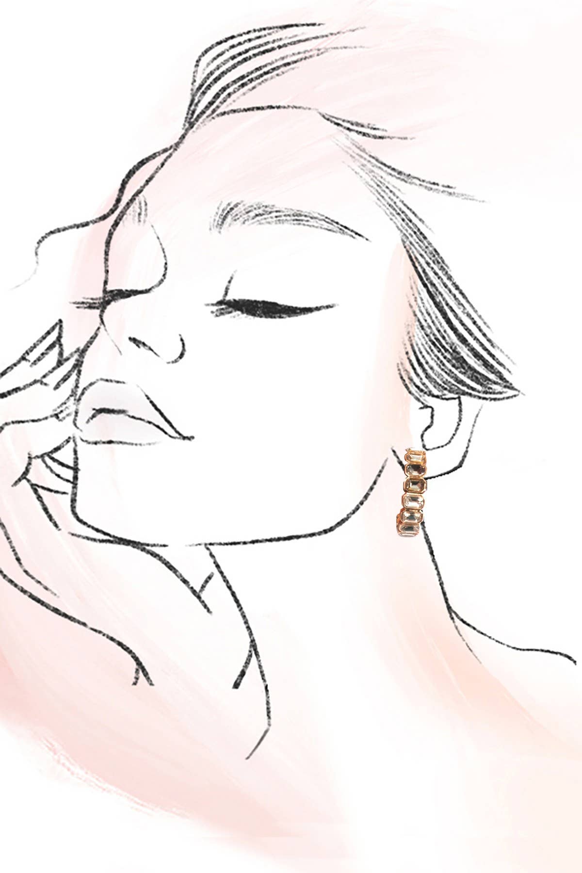 GOLD CLASSIC RHINESTONE HOOP EARRINGS | 80E61009 for wholesale on Faire2