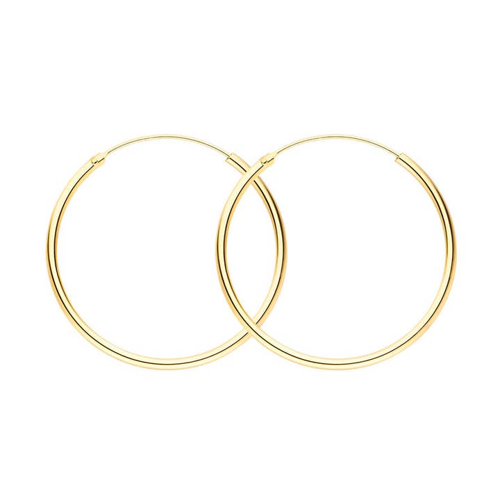 Creole round L, 40mm, 14K yellow gold for wholesale by Leaf Jewelry